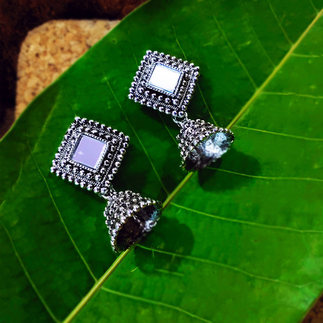 Metallic mirror Frame Earrings