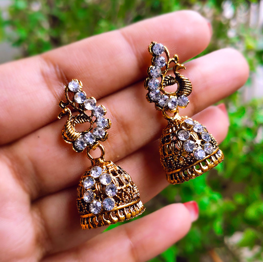 Peacock Grace Office Wear Earrings