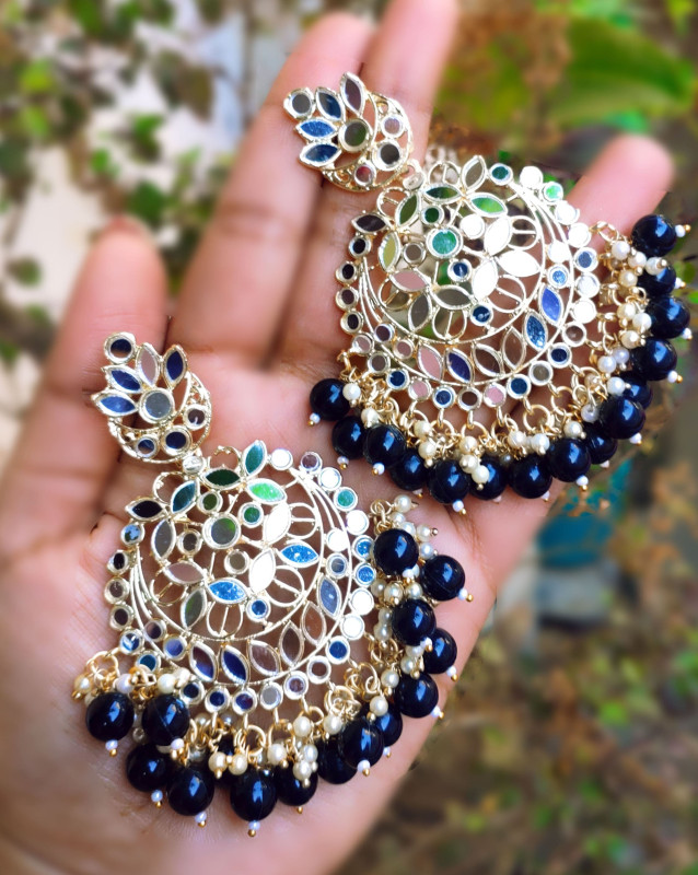 Black jhuma earring