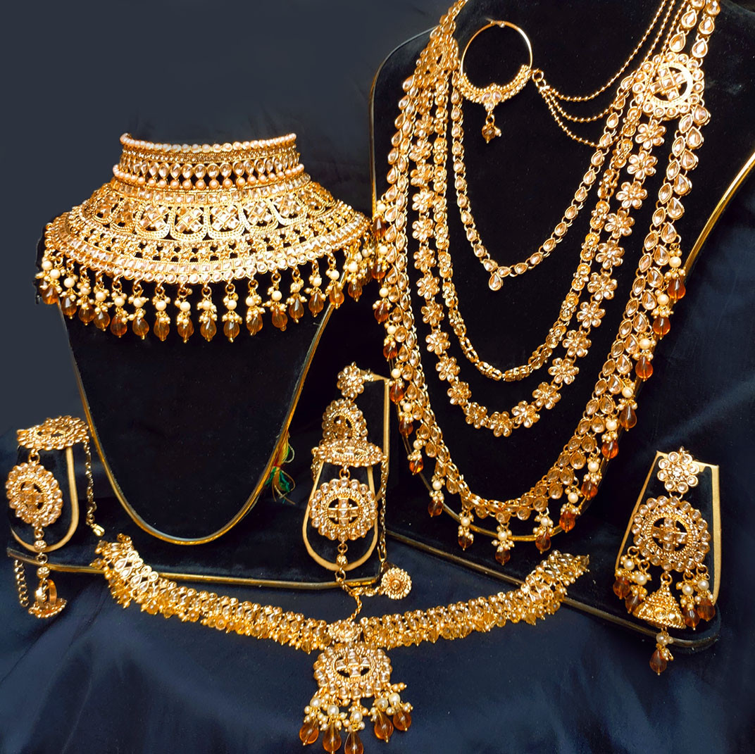 Antique Gold Kundan Bridal Jewellery Set – Traditional Royal Collection